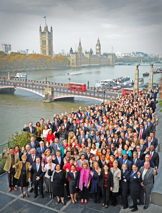 Large corporate group photo London 